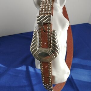 Jana Studded Western Leather Belt M